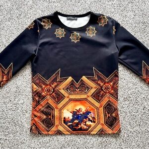 Stylish Long Sleeve Shirt - Black and Gold. (Boys XL, fits men’s small)